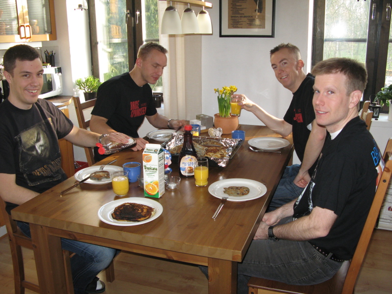 The day starts with an American breakfast