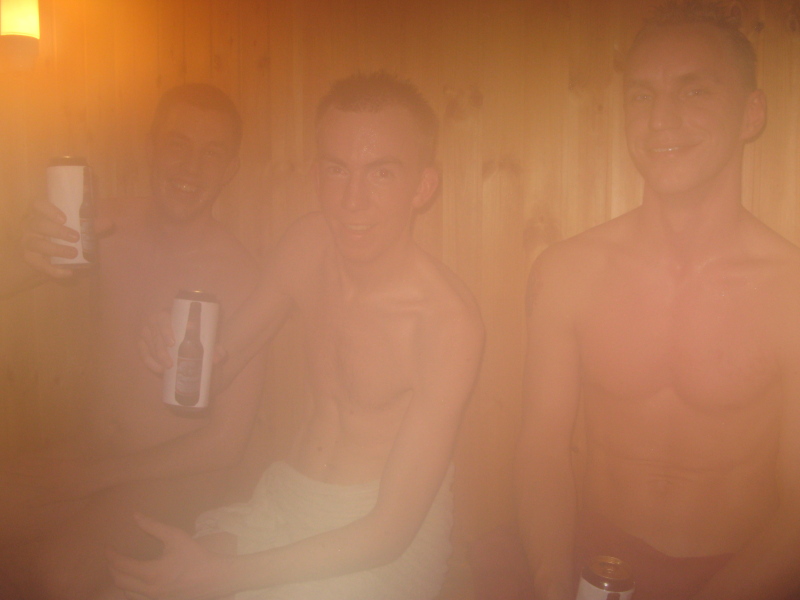 Springsteen music and beer in the sauna with the Blood Brothers. Does it get any better?