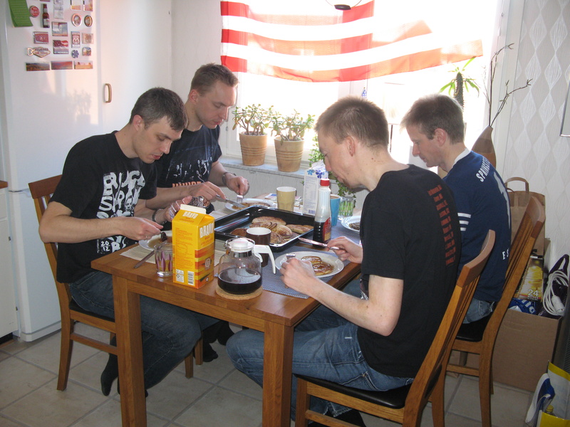 Here we go (eat) again.